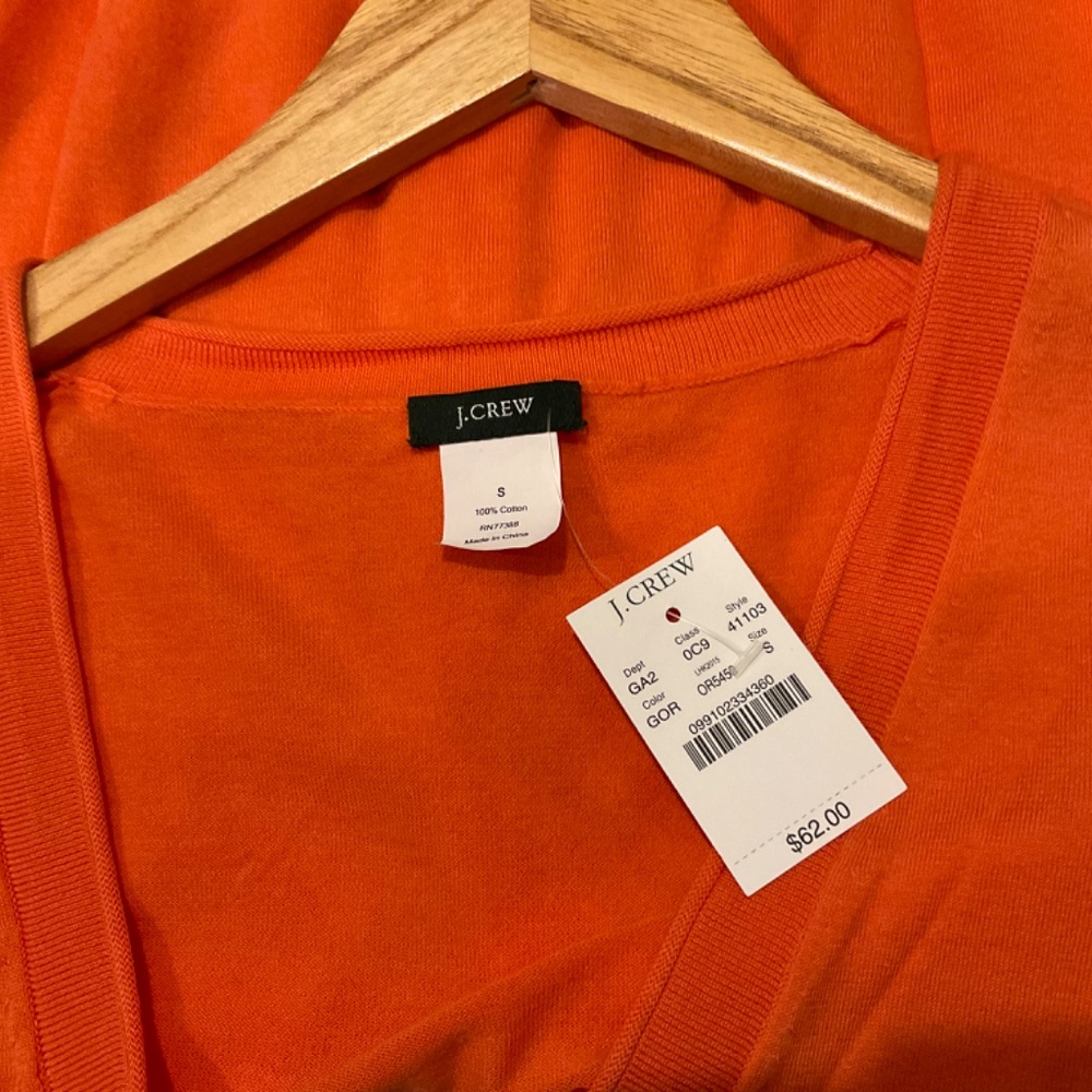 J. CREW Orange Lightweight Top Size Small NWT - Picture 3 of 8
